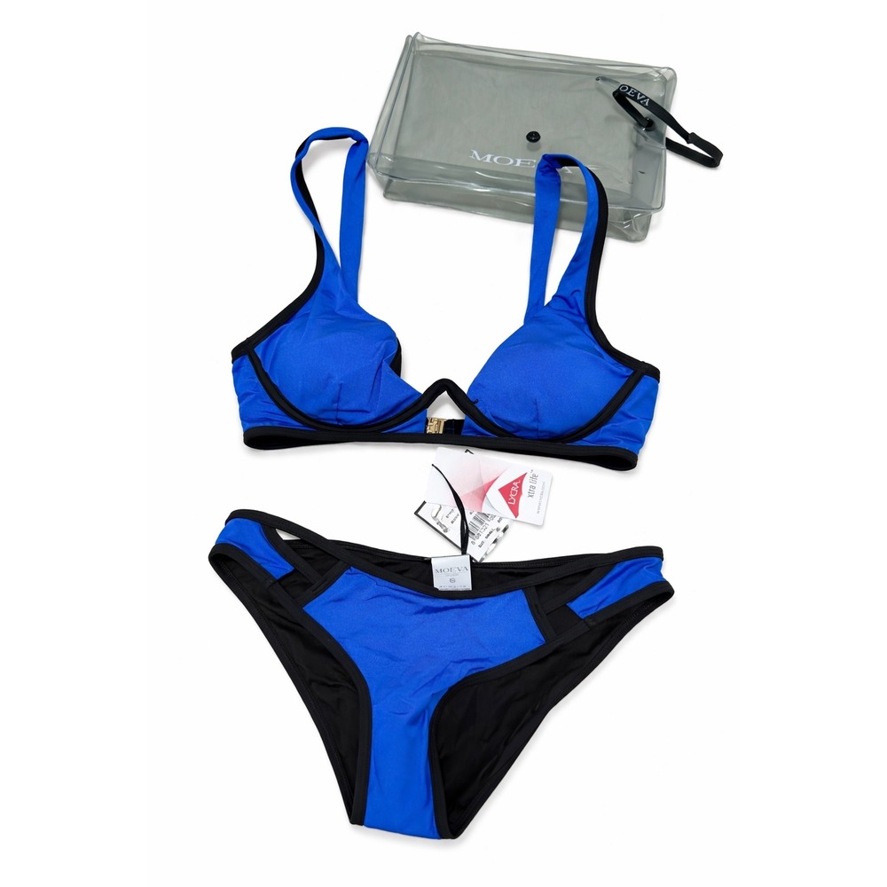 MOEVA Alice Bikini Blue Black Style ALC0070 Size‎ Small NWT